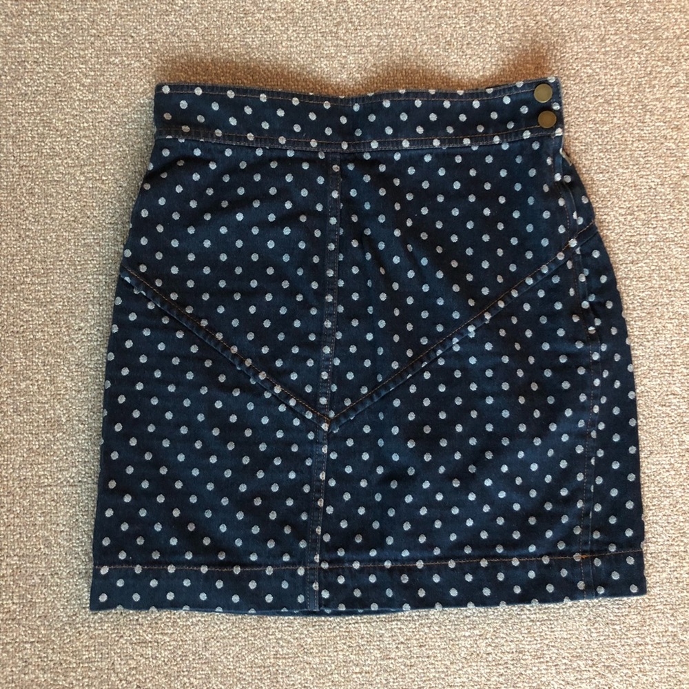 Rebecca Taylor Polka Dot Denim Jean Mini Skirt